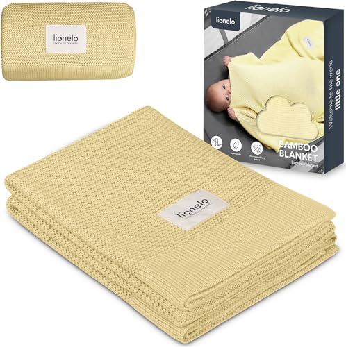 Lionelo Bamboo Blanket, Babydecke, Kuscheldecke Baby, leichte Bambusdecke | Wickelauflage, 100% Baumwolle, nNatürlich, Weich, Antibakteriell, Hypoallergisch, vom 1. Lebenstag an, 100x75cm