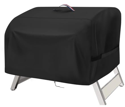 Agustone Portable Grill Cover for Megamaster 2-Burner Portable Gas Gril，Small Propane Grill Cover for Outdoor Table Top Cooking & Camping, Heavy Duty Waterproof BBQ Cover, Black 22 x 21x 15
