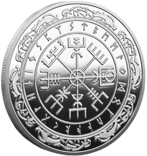 Ppmter Vegvisir-münze, Wikinger-kompass-münze, Wegfinder-Symbol, Nordische Mythologie, münze, Wikinger-herausforderungsmünzen Für Sammler