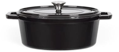 Livoo – Casseruola ovale in ghisa MEP129G – 4,5L, coperchio con gommino, 29 x 22 cm, 5,5 kg