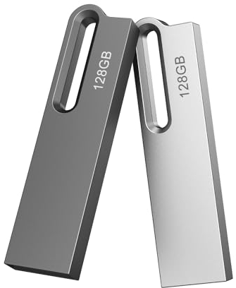 JOIOT 128GB USB Stick USB 3.0 Flash Drive Mini USB Memory Stick High Speed Thumb Drive Pen Drive Memory Flash Drive for Phone Laptop，Black+Silver