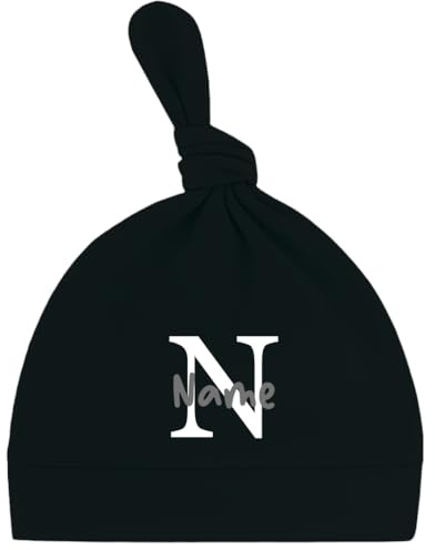 Ahoiikids Personalisierte Newborn Baby Mütze mit Namen - Weiche Baumwolle, Handmade, Neugeborenen Geschenk, Unisex Beanie für Jungen & Mädchen - Perfekt für Baby Shower oder Geburt