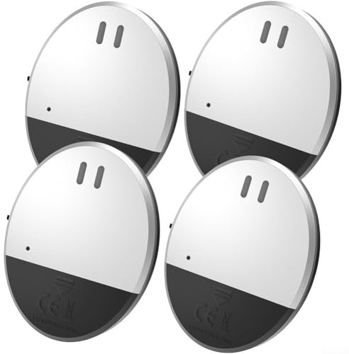 Besttoolifes Alarme vibrante pour portes de fenêtres 130 dB avec capteur de bris de verre, système de sécurité domestique, installation facile, aucun câblage nécessaire, noir argenté (1 pièce)