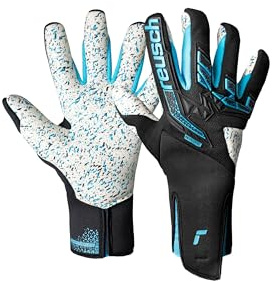 Reusch Attrakt Freegel Fusion Strapless griffige Torwarthandschuhe Herren und Frauen Fußballhandschuhe für Erwachsene geeignet für alle Wetterbedingungen und Spielfeldoberflächen, schwarz-blau, 11