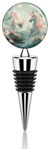 Unicorns Wine Stoppers Stainless Steel Wine Bottle Corks Vacuum Reusable Wine Bottle Stoppers Leak Proof Keep Fresh for Standard, Wine Corks Gift for Wine Lovers