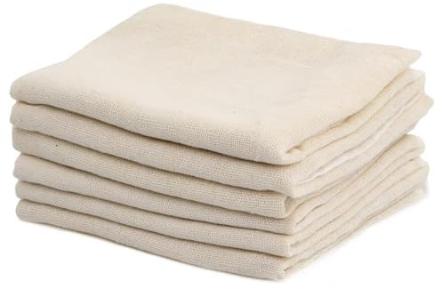 WOLMIK Paquete de 6 paños de muselina de 50 x 50 cm para cocinar, estopilla suave reutilizable para colar, colador de alimentos, filtro de tela de muselina para colar, cocinar y hornear