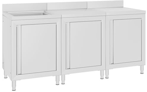 Juroupi Mobiletto da Cucina con Lavandino in Acciaio Inox 180x60x96 cm-3058275