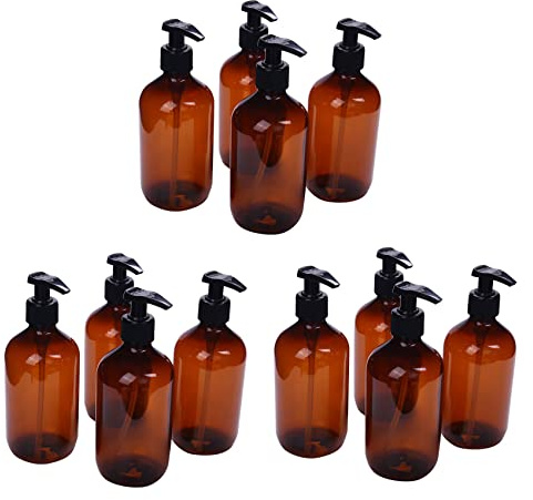 Umsoxhy 12 Unids 500Ml Bomba Botella Maquillaje Baño Champú LíQuido Botella Dispensador de Viaje Botella Contenedor para Jabón Gel de Ducha