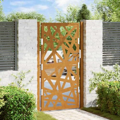 Fasba Gartentor 105x180 cm Wetterfester Stahl Lichtdesign, Zauntor, Outdoor Tor, Eisentor, Sicherheitstor, Einfahrtstor Metall Zauntor