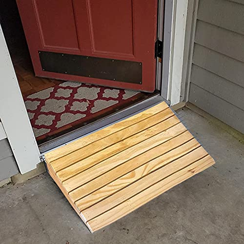 Schwellenrampen aus Holz zum Schieben von Terrassentüren/Zuhause/Stufen, Rollator-/Rollstuhlrampen 2/3/4/5/6/7 Zoll Anstieg, Motorrad/Auto-Übergangsrampe (Size : 25.8×30×7cm)
