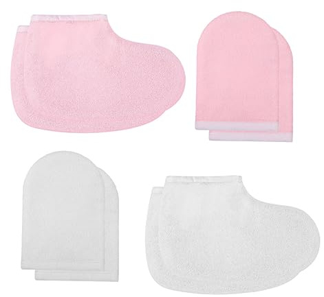 CALLARON 4paare Fußschutzhandschuhe Set Mit Einfachen Schutzhandschuhen Und Fußschutz Für Haushalt Aus Dacron-material Langlebig Umweltfreundlich Und Leicht