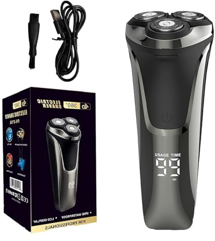 Snapbuy Electric Razor for Men, Snapbuy Electric Razor Pro of Father, Electric Shavers for Men,Ipx7 Waterproof Cordless Shaver with 90-Min Runtime, 4D Floating Head Rotary Shaver, Fast Charging(Black)