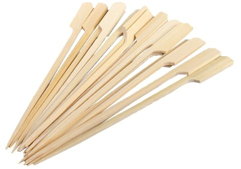 100-Pack Bamboo Paddle Picks – Wooden Skewers for Cocktails, Appetizers, Fruit, Sandwiches, and BBQ Snacks – Available in 3.5 / 4.7 / 7 / 10 (4.7 inch)