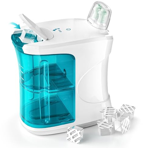 Kit de douche nasale pour adultes et enfants - Rinçage nasal électrique avec sel - Nettoyage doux en cas de sinusite et d'allergie - Arrosoir nasal portable pour une hygiène quotidienne