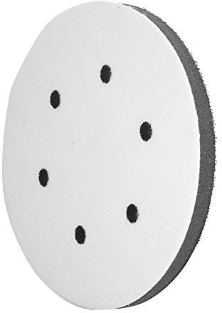 Bamjour Sponge Sanding Pads, 150mm 6 Inch Soft Density Interface Sponge Cushion Sanding Pads Orbital Sander Foam for Polishing Machine and Grinding Machine (6 inches 6 holes)
