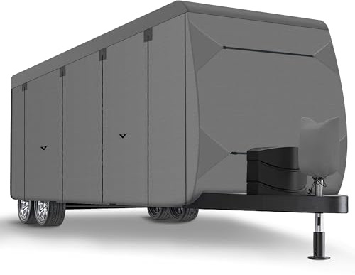 Wohnwagenhülle 600–650 cm, Universal Schutzhülle für Wohnwagen | Wasserdichte Caravan Abdeckung,UV-Beständig,Atmungsaktiv,Frost- und Witterungsbeständig mit Befestigungszubehör