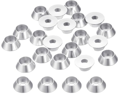 QUARKZMAN M4 Cone Cup Rondelles Fraisées, 30 Pc Joints En Aluminium Anodisé Rondelle À Tête Creuse Joint, Rondelle De Fraisage Pour Vis Pour Pièces Mécaniques Accessoires, Argent