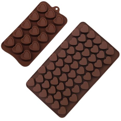 ROKZELT Stampi Silicone Coeur, Stampo Valentino, Stampini Cioccolatini, Stampo in silicone a forma di cuore 3D a forma di cuore, 2 stampi per cioccolatini e caramelle di San Valentino