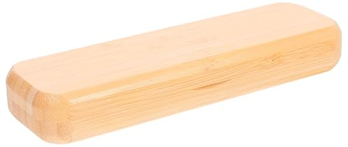 Cabilock Federmäppchen Bambus Holz Stifteetui 17X55X25cm Leicht Robust mit Aufbewahrung für Schule Büro Zuhause