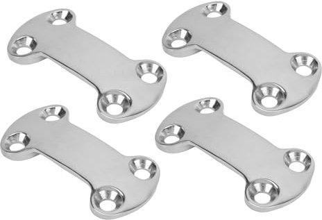 MYANEYPUO Piastra per Occhiello Marino da 4 Pezzi, Passanti per Ponte in Acciaio Inossidabile 304, Piastra con Fibbia per camma da 25 mm con Fori da 5,8 mm, Piastra di Ancoraggio per