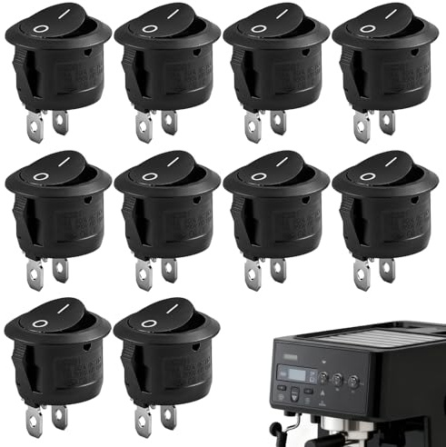 Lot de 10 Interrupteurs à Bascule 12V - Bouton On/Off 2 Broches - Mini Interrupteur pour Voiture, Bateau, Projets DIY - Compatible 125V/10A 250V/6A