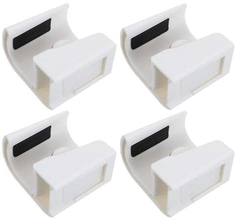 HONITANO Soporte Autoadhesivo de Pared para Trapeador y Escoba 4 Piezas, Resistente E Pinzas Antideslizantes, Compatible Mangos de 19-28 Mm para Cocina, Baño, Jardín y Garaje
