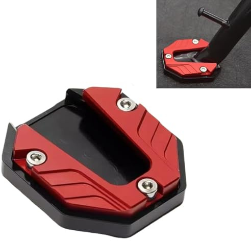 WENINETIES 2 Stück Motorrad Seitenständerpolster für Honda nc700s nc700x nc750s nc750x nc 700 750 s x, Motorradständer Verbreiterung, Motorrad Erweiterung Stützplatten,Red