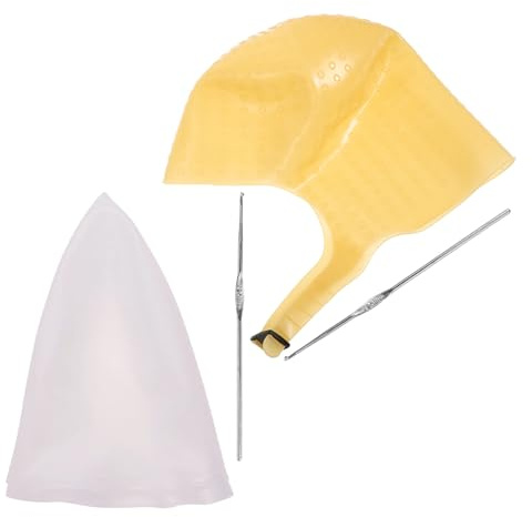 JOINPAYA Cuffia per Colpi di Sole in Silicone Riutilizzabile 2 Pezzi con Ago per Tintura Chioma Kit per Fai da Te a Casa Strumento Versatile per Colpi di Sole
