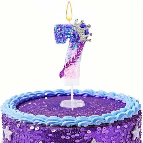 Candele numero compleanno K pop, candele compleanno viola e rosa per torta, topper per torta con numeri glitterati e paillettes per decorare feste a tema anniversario, forniture per feste a tema
