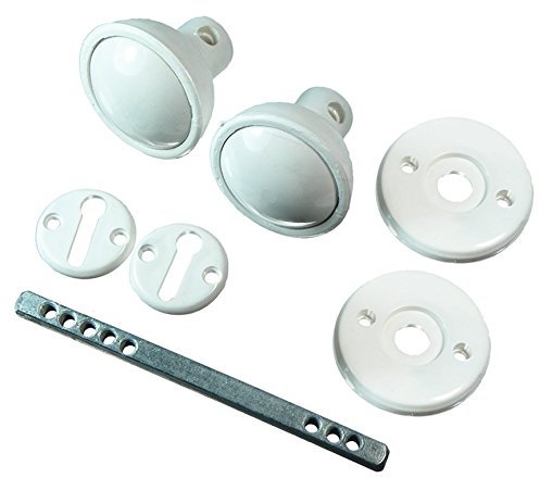 Pair of White Plastic Rim 60mm Mortice Door Knobs | Ideal for Sheds & Garages