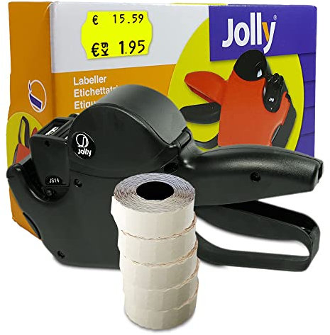 Preisauszeichner Set Jolly S14 inkl. 5 Rollen 26x16 Preisetiketten - leucht-gelb permanent | MHD Datumsauszeichner | HUTNER