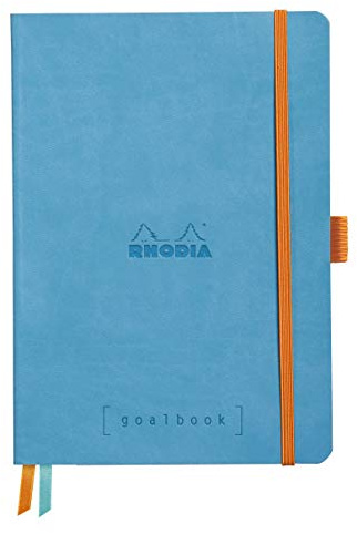 Rhodia 117576C Notizheft Goalbook (DIN A5, 14.8 x 21 cm, Dot, praktisch und trendige, mit weichem Deckel, 90g weißes Papier, 120 Blatt) 1 Stück, Türkis