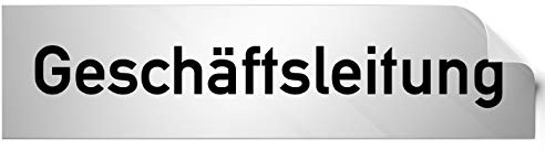 Kinekt3d Leitsysteme Folienschild Türschild • Geschäftsleitung • PVC Hinweisschild • 160 x 40 mm Silber • selbstklebend • Kratzfester Druck • UV Beständig
