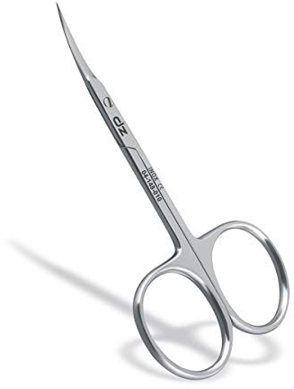 Nagelhautschere Hautschere Fein mit gebogener extra feiner Schnittfläche zum präzisen kürzen entfernen von Nagelhautresten aus Rostfreiem Edelstahl (Hautschere Fein)