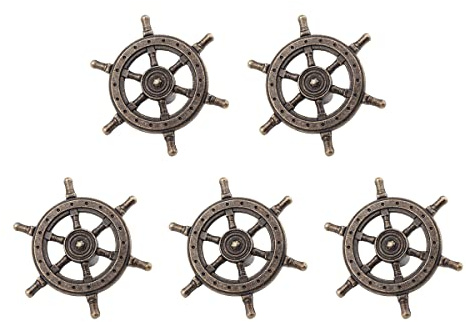 TentHome Maritim Steuerrad Schubladenknöpfe Schrankknöpfe Möbelknopf Schrankgriff Möbelgriff Möbelknauf Schubladengriffe Griff Kabinett Knöpfe für Küchen/-Kleiderschrank Kommode Antik Bronze, 5er Set | Möbelgriff Möbelknauf Schubladengriffe Griff Kabinett Knöpfe für Küchen/-Kleiderschrank Kommode Antik Bronze, 5er Set