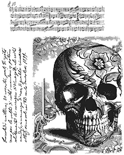Totenkopf Halloween Stempel für Kartenherstellung DIY Scrapbooking Wörter Satz Transparent Silikon Siegel Stempel für Papier Basteln Handmade Handwerk Scrapbooking Supplies Kunst