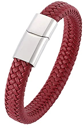 Ayoiow Männer Armband Indianer, Armkette Herren Edelstahl Leder Armband Wikinger Geflochten Armband Im Einfachen Stil