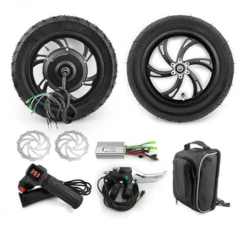 L-faster DIY 36 V 250 W 350 W 12 Zoll Fahrrad Scooter bürstenloser Nabenmotor-Set mit Scheibenbremse pneumatischem Rad (with 2Brake Discs, 36V350W)