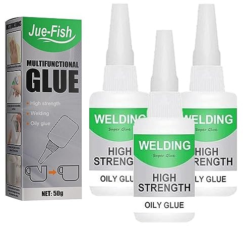 Jue Fish Adhésif à forte résistance, Adhésif à base d’huile universellement applicable, 50g (3PC)