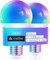 Linkind Matter Smart RGBTW Glühbirne, E27 Lampe Alexa, 45 Szenen & Musiksync, 16 Mio. Farben, Matter über 2.4GHz WiFi, A60 LED Birne kompatibel mit Apple Home/Siri/SmartThings/Google Home, 2 Stück