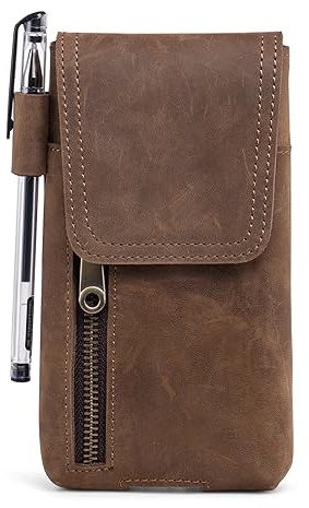 Hengwin Handytasche Gürtel Herren Leder für iPhone 17 Pro Max, Tasche Gürtel für iPhone 16 15 14 13 12 11 Pro Max, XS Max, 15 14 8 7 6s 6 Plus Phone Holster, Handy Gürteltasche für Rucksack