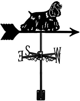 ANCNA-U Veleta meteorológica para jardín, diseño de perro, cachorro, con forma de gallo meteorológico decorativo, indicador de dirección del viento para decoración de techo, decoración de patio al