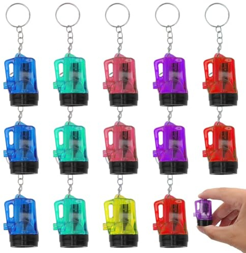 Mini Lampe de Poche Porte-clés, 14 Petites Lampes de poche LED pour Enfants pour petit Cadeau d'anniversaire d'enfant, Cadeau d'invité, Noël, Mini Lampe de Poche pour l'extérieur, Camping, Randonnée