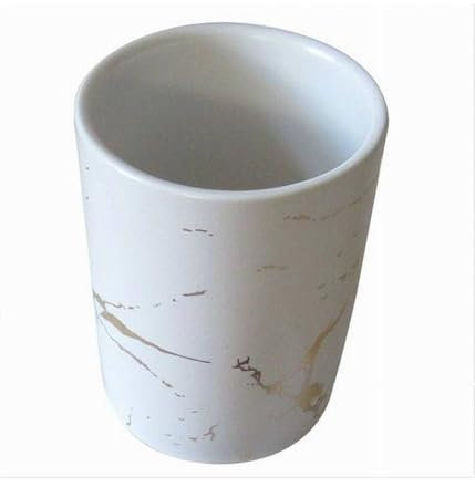OISE ART STORE Trade Shop - Bicchiere Porta Spazzolini Effetto Marmo Moderno Accessori Arredo da Bagno 59886 -