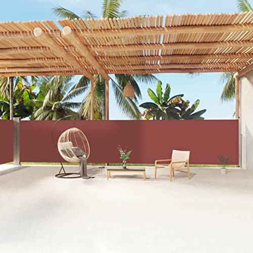 Keyroto Store latéral extensible pour balcon - Double store latéral - Marron - 160 x 1200 cm