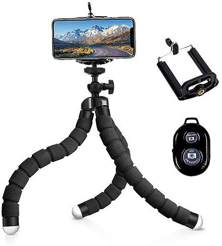 Treppiede per Smartphone, Cavalletto Smartphone, Stabilizzatore con Telecomando Staccabile Compatibile con IOS e Android