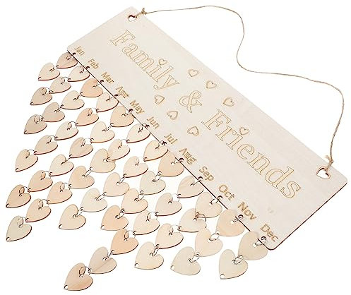 Gogogmee Holz Wandbehang Dekorative Zeichen Kalender Für Klassenzimmer Geburtstag Diagramm Herzen Kreise Chips