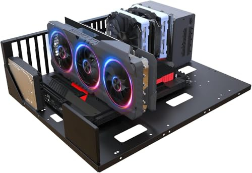 ATX - Carcasa para computadora de juegos, chasis abierto ATX, para placas base E-ATX/M-ATX/ITX, diseño de disipación de calor corporal, banco de pruebas, banco de pruebas de placas base de computadora
