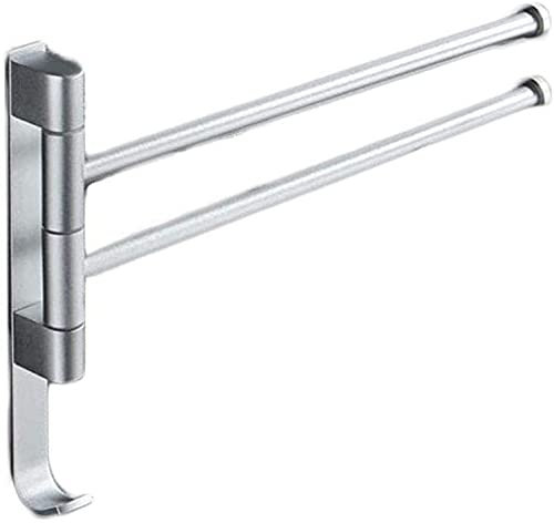 Swing Out Towel Bar Holder Wall Mount Steel Bathroom Rack Space Saving Adjustable Swivel Hand Pull Out Silver 4 Arm