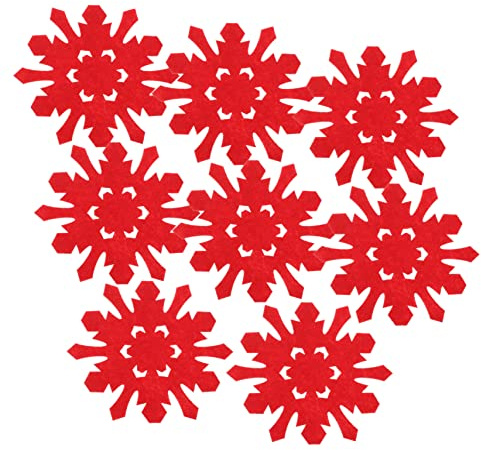KOMBIUDA Weihnachts-Schneeflocken-Set Mit 8 Filz-untersetzern Wärmedämmung Für Zuhause